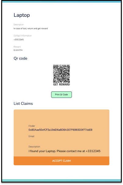 Reward transfer - Accept claim